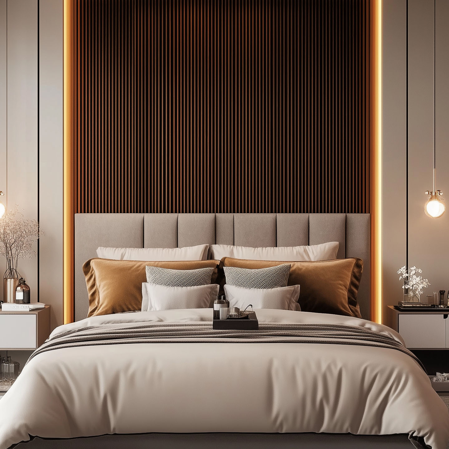 Panel para Pared Slim Line Dark | Ambiente Dormitorio