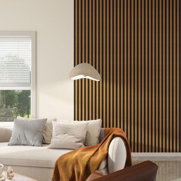 Panel para Pared Wide Line Toasted | Ambiente Salón