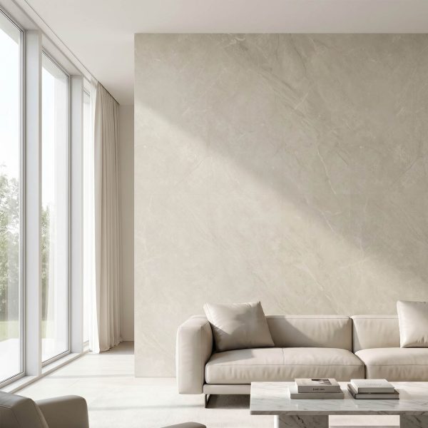 Panel para Pared SPC Hormigón Cálido – Adobe | Ambiente Salón