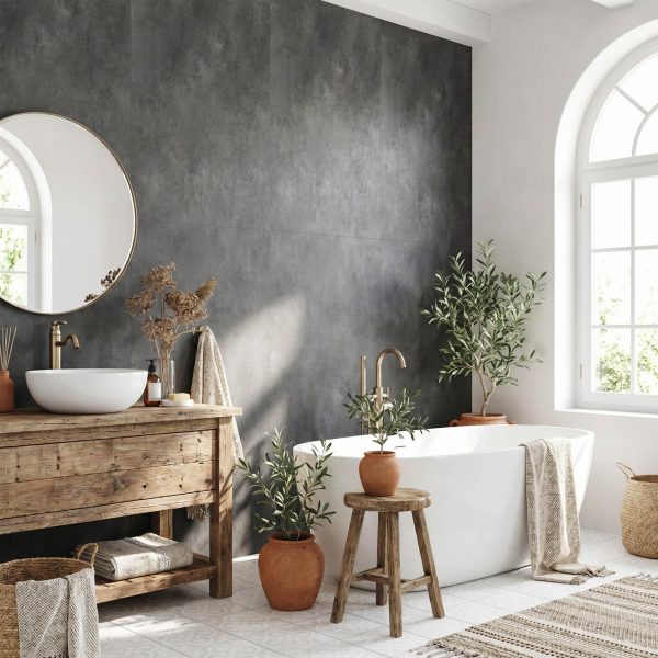 Panel para Pared SPC Hormigón Gris – Ash | Ambiente Salón