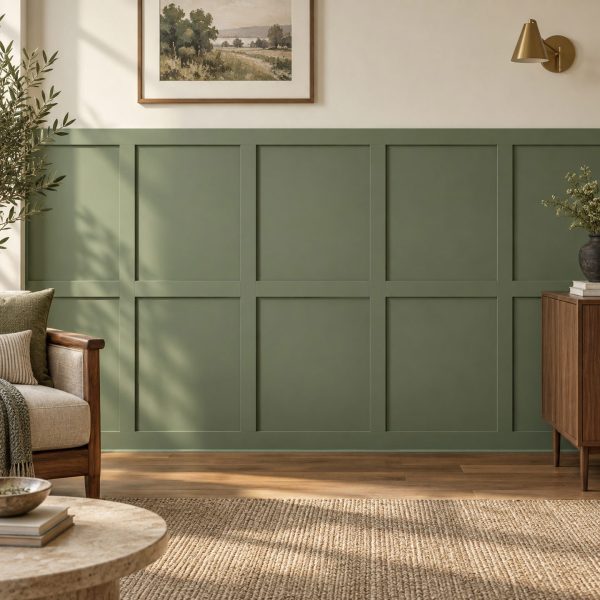 Kit Molduras Atelier - Blanco Pintable | Molduras Decorativas para Pared | Detalle Pintado verde